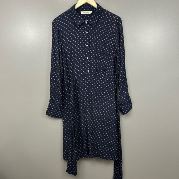 Nice Things Paloma S. Navy Collared Long Sleeve Dress Size 10 - Picture 6 of 12